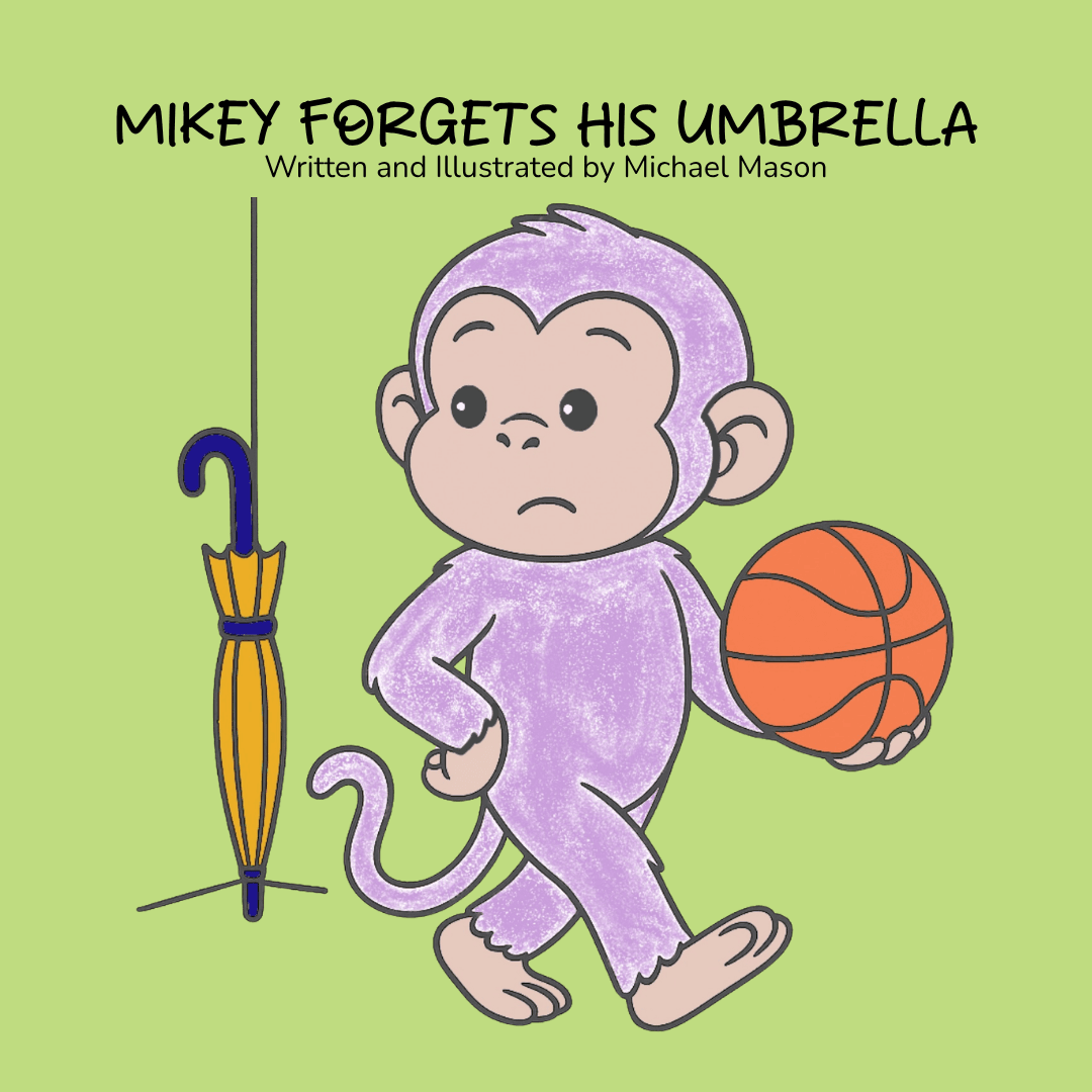 Cover of Mikey Forgets His Umbrella, written and illustrated by Michael Mason